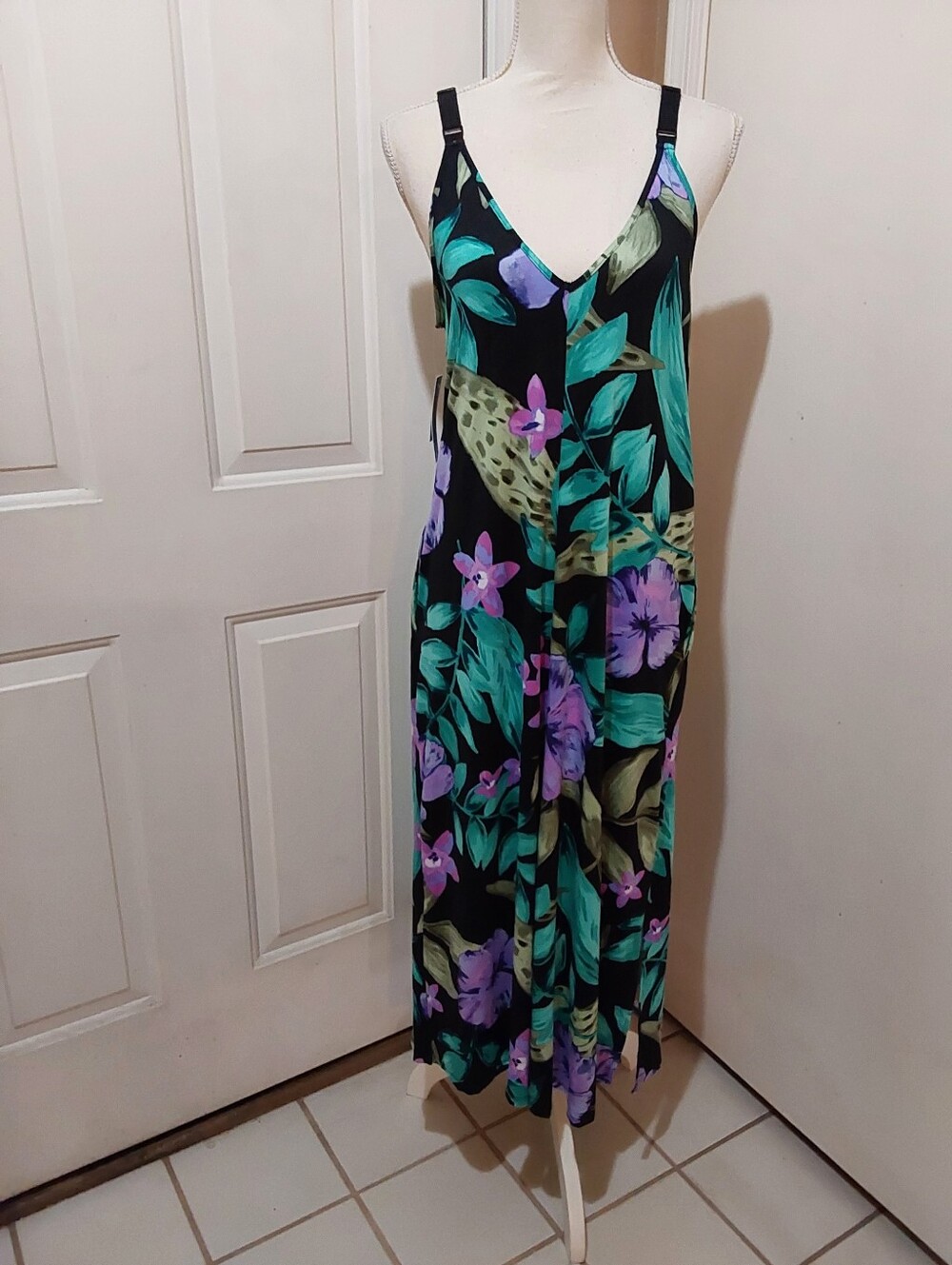 🌺 NWT Lilac & London Hawaiian/Tropical Print Maxi Slip Dress
